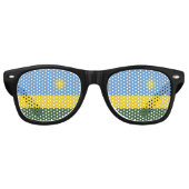Vlag van Rwanda Retro Zonnebril (Voorkant)