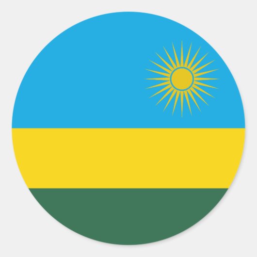 Vlag van Rwanda Ronde Sticker (Voorkant)
