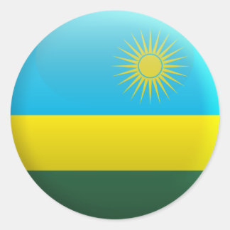 Vlag van Rwanda Ronde Sticker