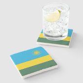 Vlag van Rwanda Stenen Onderzetter (Zijkant)