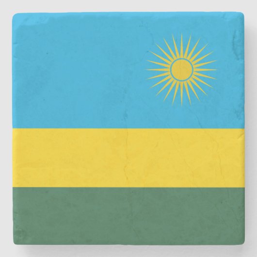 Vlag van Rwanda Stenen Onderzetter (Voorkant)