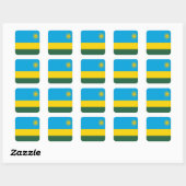 Vlag van Rwanda Vierkante Sticker (Vel)