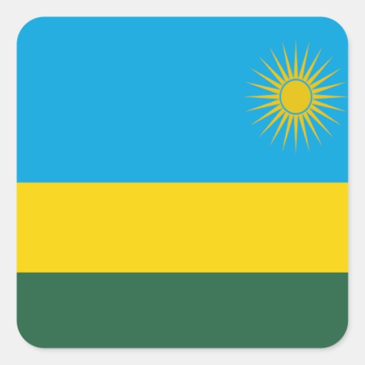 Vlag van Rwanda Vierkante Sticker (Voorkant)