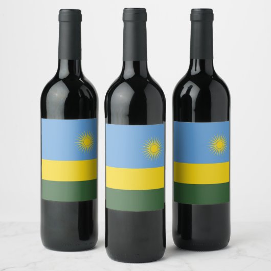 Vlag van Rwanda Wijn Etiket (Flessen)