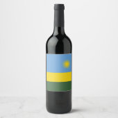 Vlag van Rwanda Wijn Etiket (Voorkant)
