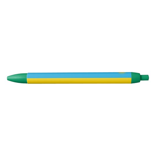 Vlag van Rwanda Zwarte Inkt Pen (Voorkant)