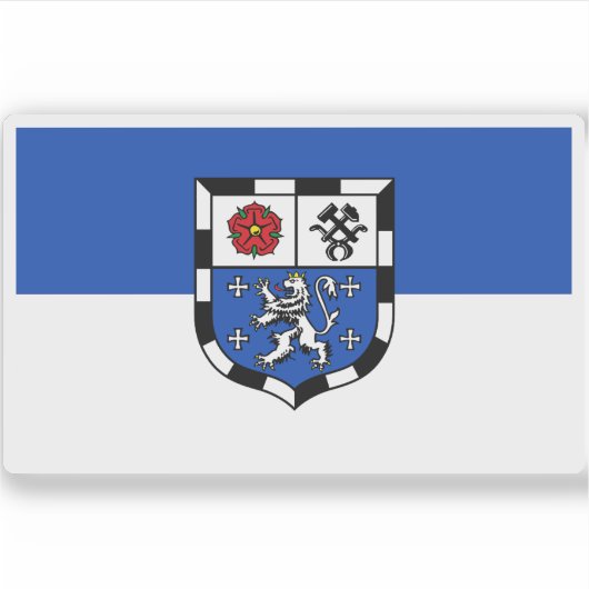 Vlag van Saarbrücken, Duitsland Sticker (Voorkant)
