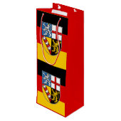 Vlag van Saarlan Wine Gift Bag Wijn Cadeautas (Achterkant Gekanteld)
