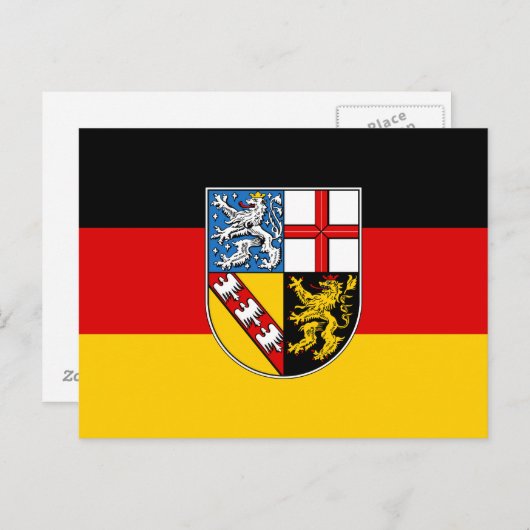 Vlag van Saarland Briefkaart (Voorkant / Achterkant)