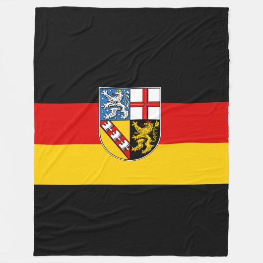 Vlag van Saarland Fleece Blanket Deken (Voorkant)
