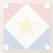 Vlag van Saba Glazen Onderzetter (Achterkant)