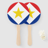 Vlag van Saba Handwaaier (Voorkant en achterkant)