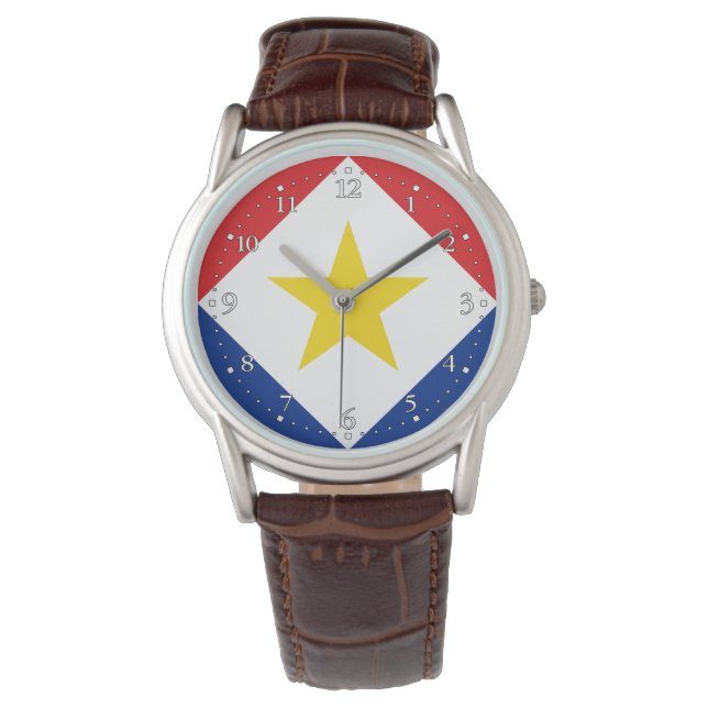Vlag van Saba Horloge (Voorkant)