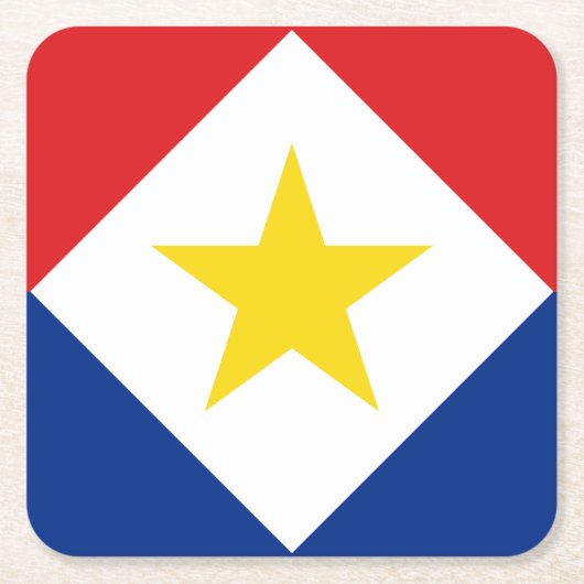 Vlag van Saba Kartonnen Onderzetters (Voorkant)