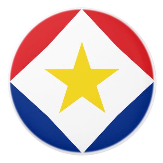 Vlag van Saba Keramische Knop (Voorkant)