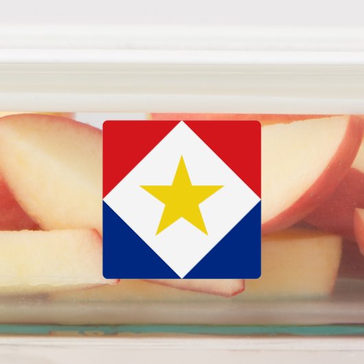 Vlag van Saba Labels (Aangebracht)