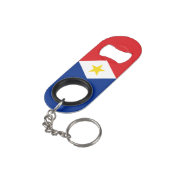 Vlag van Saba Mini Flessenopener (Achterkant Gekanteld)