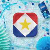 Vlag van Saba Papieren Bordje (Feest)
