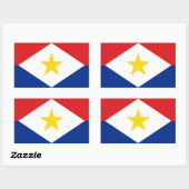 Vlag van Saba Rechthoekige Sticker (Vel)