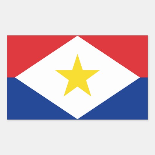 Vlag van Saba Rechthoekige Sticker (Voorkant)