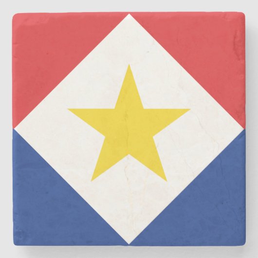 Vlag van Saba Stenen Onderzetter (Voorkant)