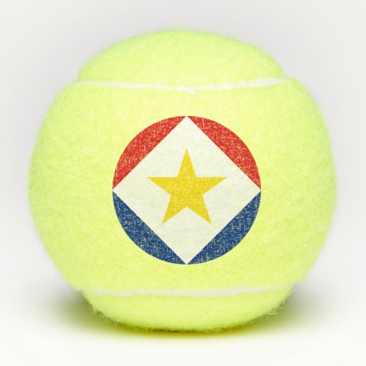 Vlag van Saba Tennisballen (Voorkant)