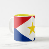 Vlag van Saba Tweekleurige Koffiemok (Voorkant links)