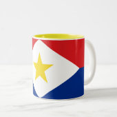 Vlag van Saba Tweekleurige Koffiemok (Voorkant rechts)