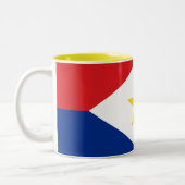 Vlag van Saba Tweekleurige Koffiemok (Links)