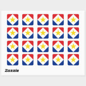 Vlag van Saba Vierkante Sticker (Vel)