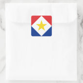 Vlag van Saba Vierkante Sticker (Tas)