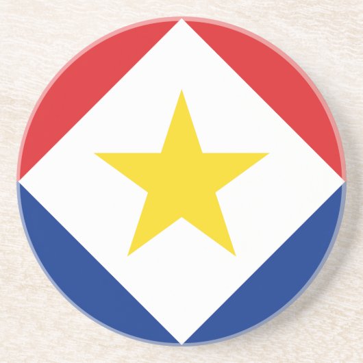 Vlag van Saba Zandsteen Onderzetter (Voorkant)