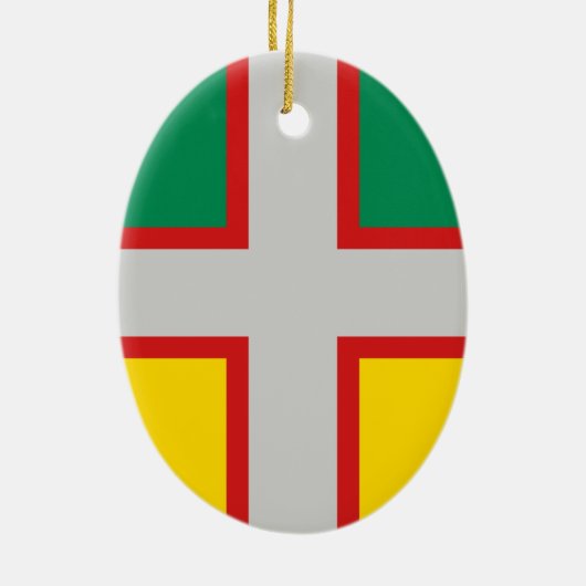 Vlag van Saguenay-Lac-Saint-Jean (QUÉBEC) Keramisch Ornament (Achterkant)