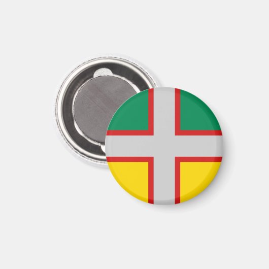 Vlag van Saguenay-Lac-Saint-Jean (QUÉBEC) Magneet (Voorkant / Achterkant)