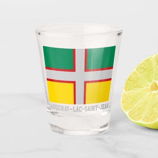 Vlag van Saguenay-Lac-Saint-Jean (QUÉBEC) Shot Glas (Voorkant)
