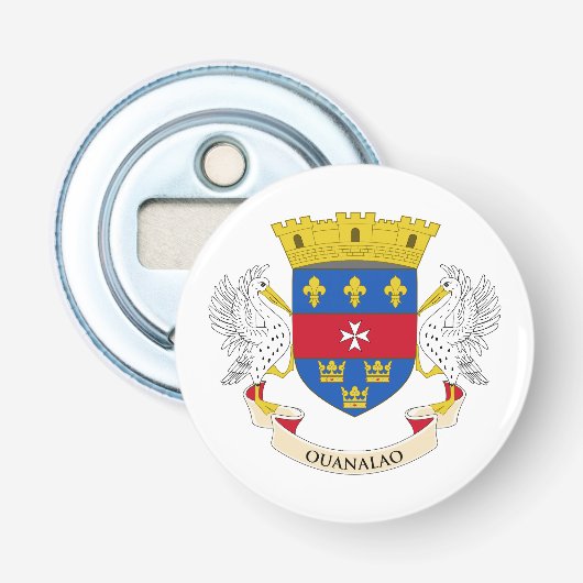 Vlag van Saint-Barthélemy Button Flesopener (Voorkant)