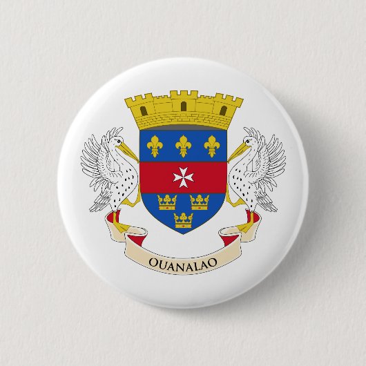 Vlag van Saint-Barthélemy Ronde Button 5,7 Cm (Voorkant)