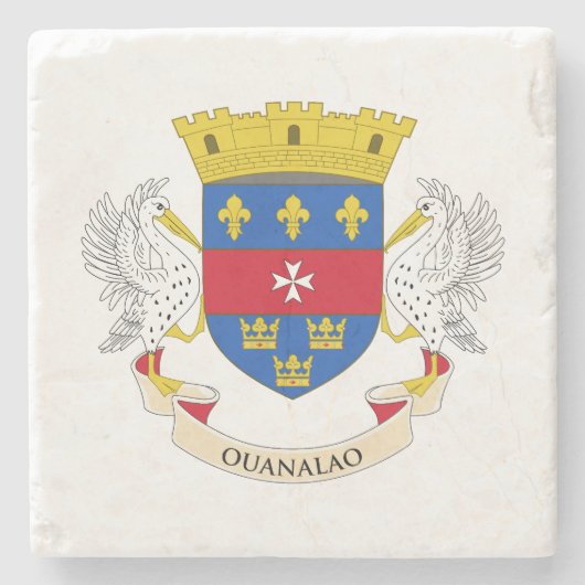 Vlag van Saint-Barthélemy Stenen Onderzetter (Voorkant)