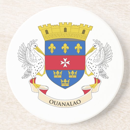 Vlag van Saint-Barthélemy Zandsteen Onderzetter (Voorkant)