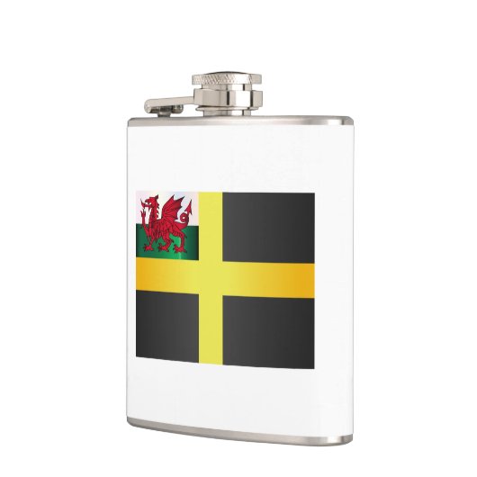 Vlag van Saint David of Wales Heupfles (Links)