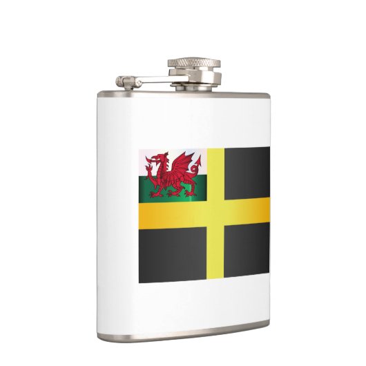 Vlag van Saint David of Wales Heupfles (Rechts)