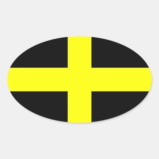 Vlag van Saint David (Wales) Ovale Sticker (Voorkant)