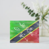 Vlag van Saint Kitts en Nevis Briefkaart (Staand voorkant)