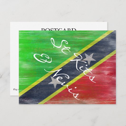 Vlag van Saint Kitts en Nevis Briefkaart (Voorkant / Achterkant)