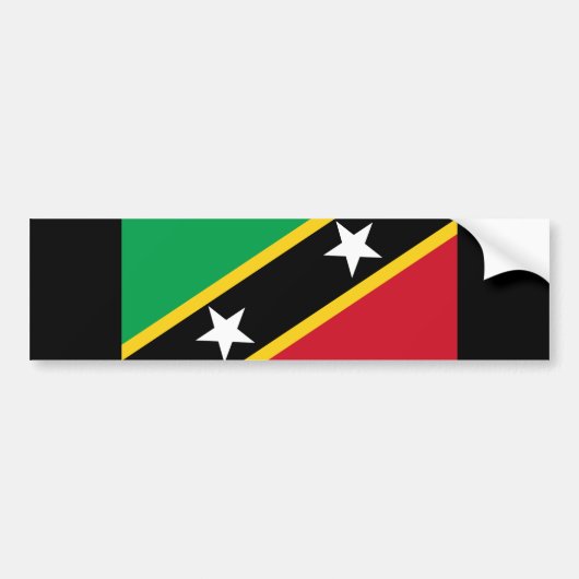 Vlag van Saint Kitts en Nevis (Caraïbisch gebied) Bumpersticker (Voorkant)