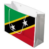 Vlag van Saint Kitts en Nevis (Caraïbisch gebied) Groot Cadeauzakje (Voorkant Gekanteld)