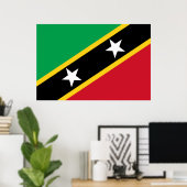 Vlag van Saint Kitts en Nevis (Caraïbisch gebied) Poster (Thuiskantoor)