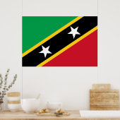 Vlag van Saint Kitts en Nevis (Caraïbisch gebied) Poster (Keuken)