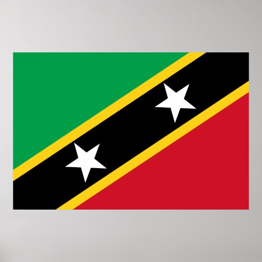 Vlag van Saint Kitts en Nevis (Caraïbisch gebied) Poster (Voorkant)