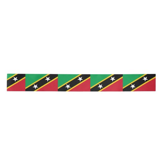 Vlag van Saint Kitts en Nevis (Caraïbisch gebied) Satijnen Lint (Voorkant)